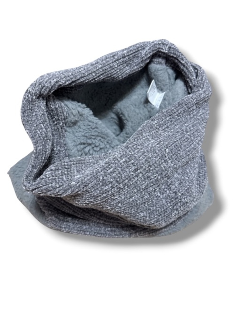 Studio Women’s Snood Neck Fleece Lined Grey Scarf Winter Wrap Shawl